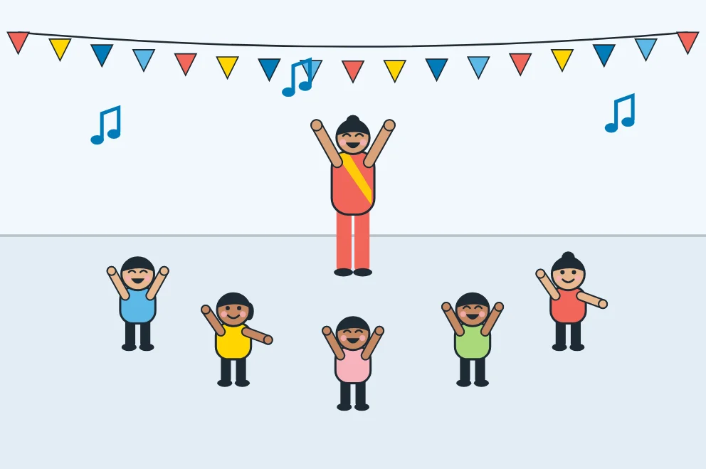 Illustration: children dancing