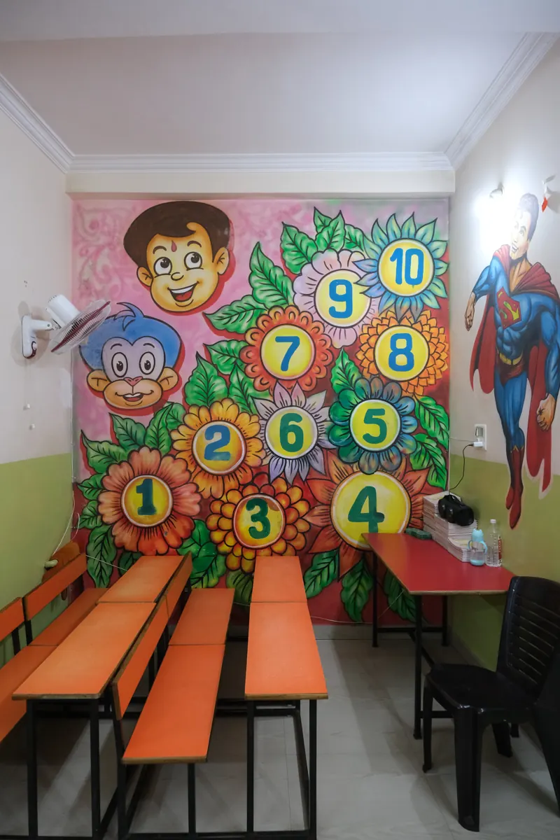 Numbers wall at Wonder Beats Kids School